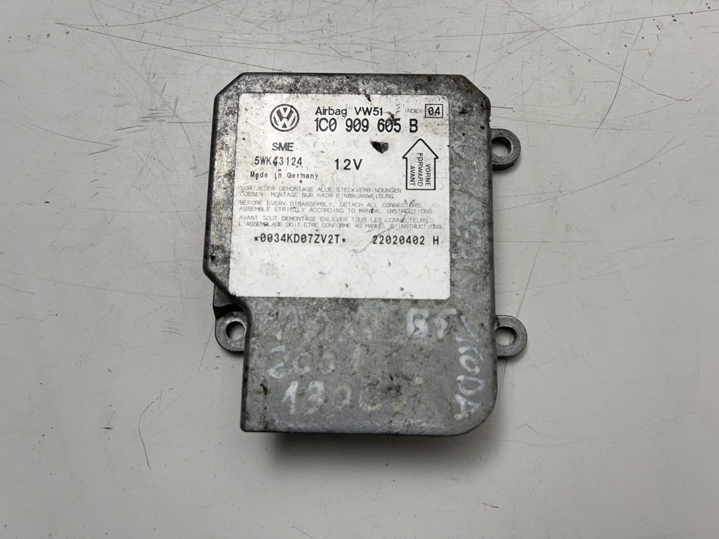 Peça - Centralina Airbag Ecu  Usado Vw Passat (3B3) 1C0909605b 1C0 